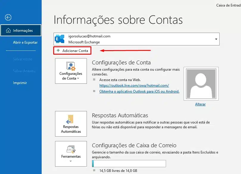 Como configurar email corporativo no Outlook passo-3