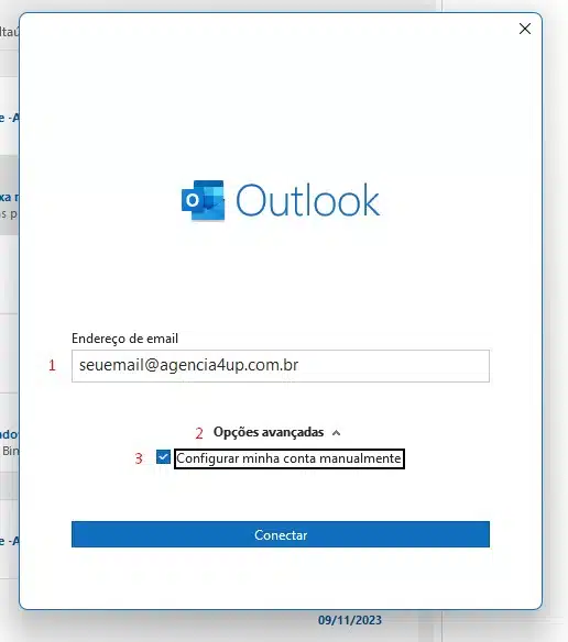 Como configurar email corporativo no Outlook passo-4