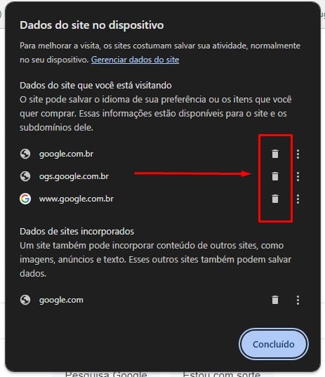 Dados do site - Como Limpar Cache e Cookies do Google Chrome